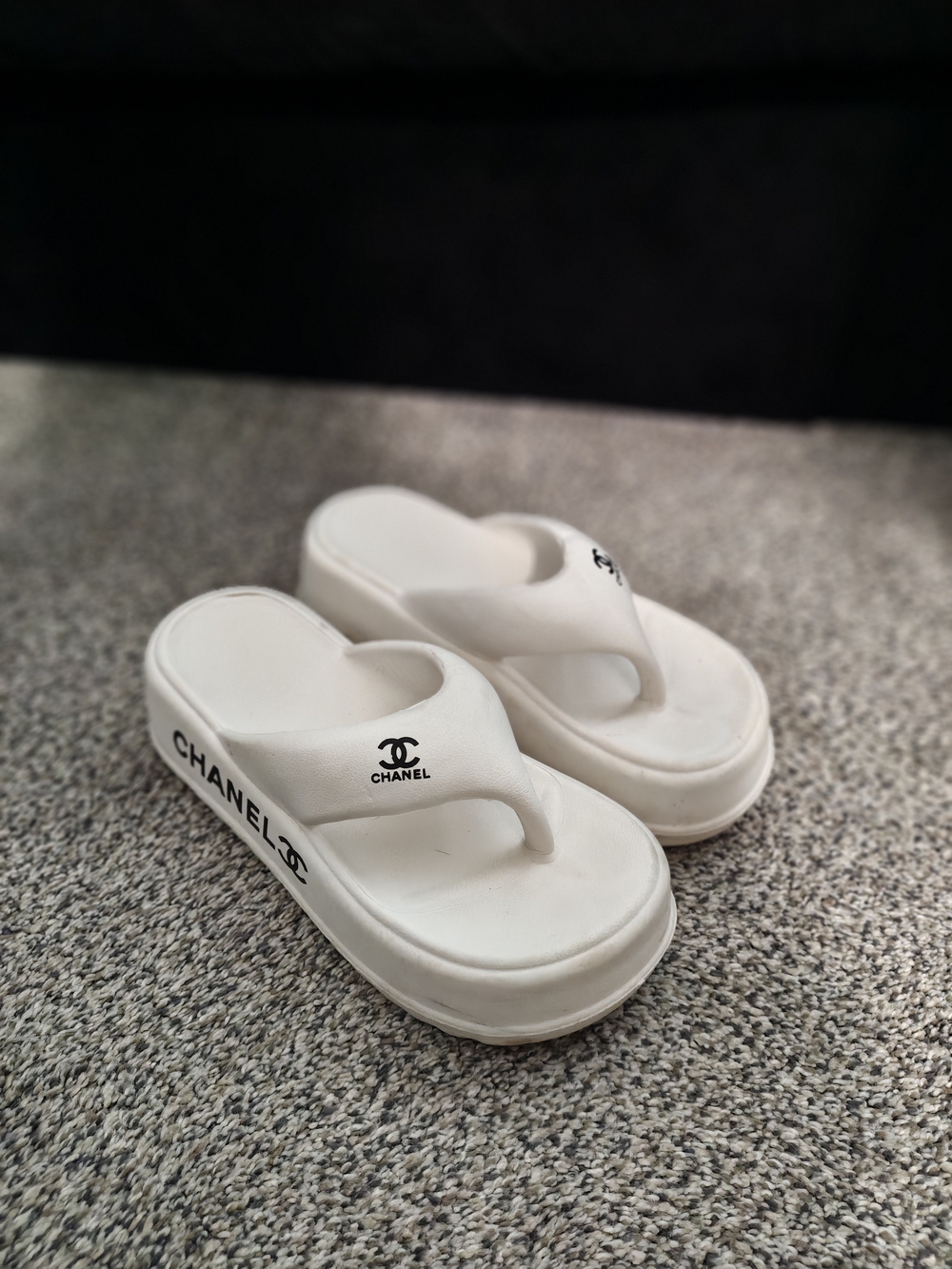 White Platform Thong Sandals